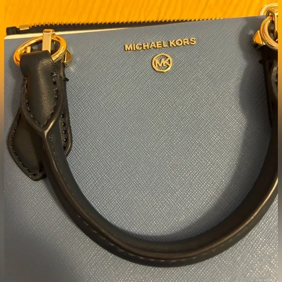 Michael Kors small Marilyn Saffiano Satchel - Dark Chambray multi - Picture 9 of 10